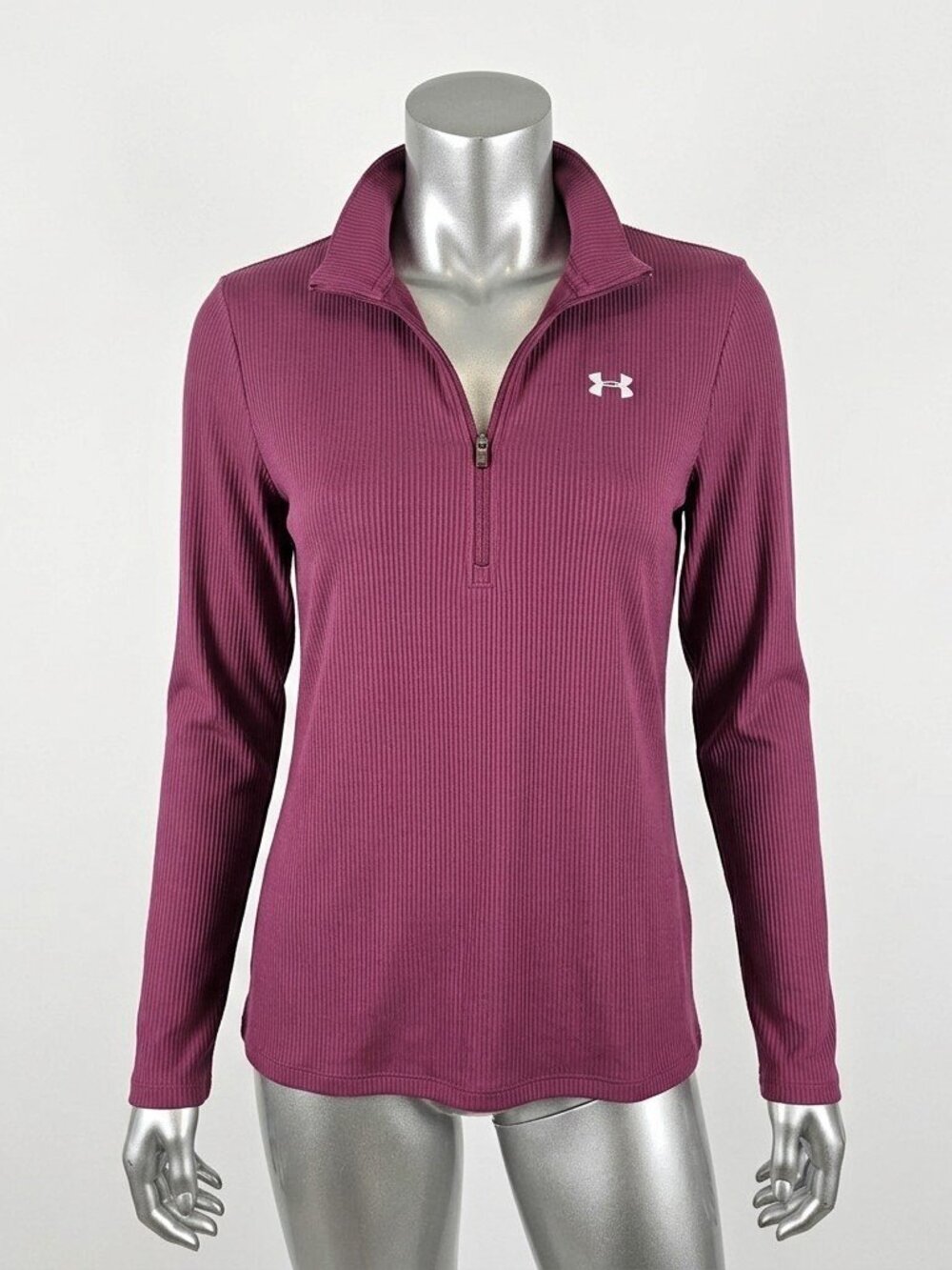 NWT: Under Armour Tech™ Ribbed Women's Half Zip Top - Fuchsia Dusk - Size M